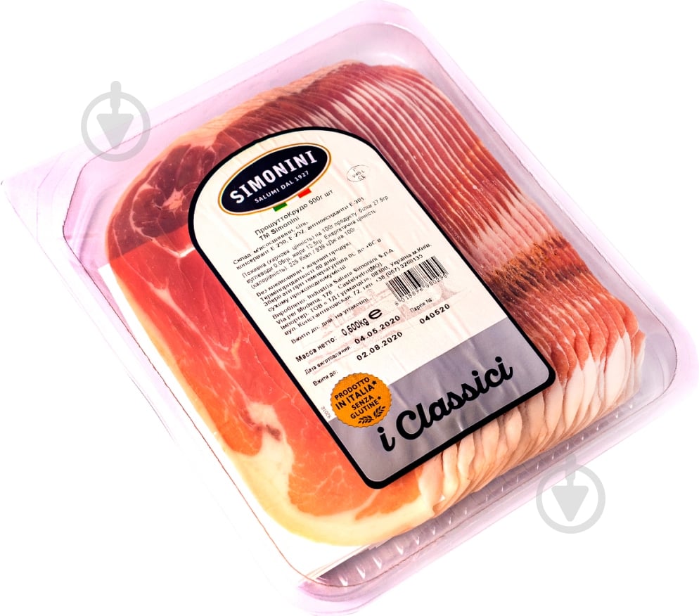Прошутто SIMONINI крудо 500 г (8018896880295) - фото 1 Прошутто SIMONINI крудо 500 г (8018896880295) - фото 1