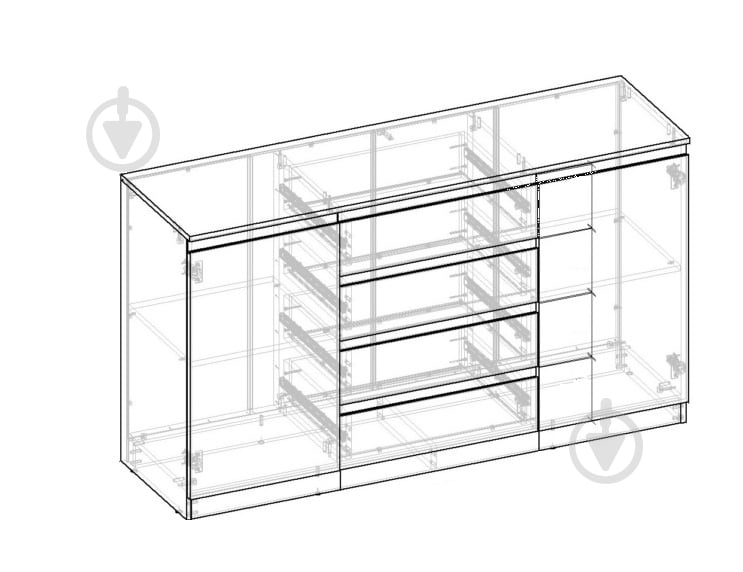 Комод Грейд №2 2д3ш Concept 1600x820x400 мм дуб крафт сірий/німфея альба - фото 3