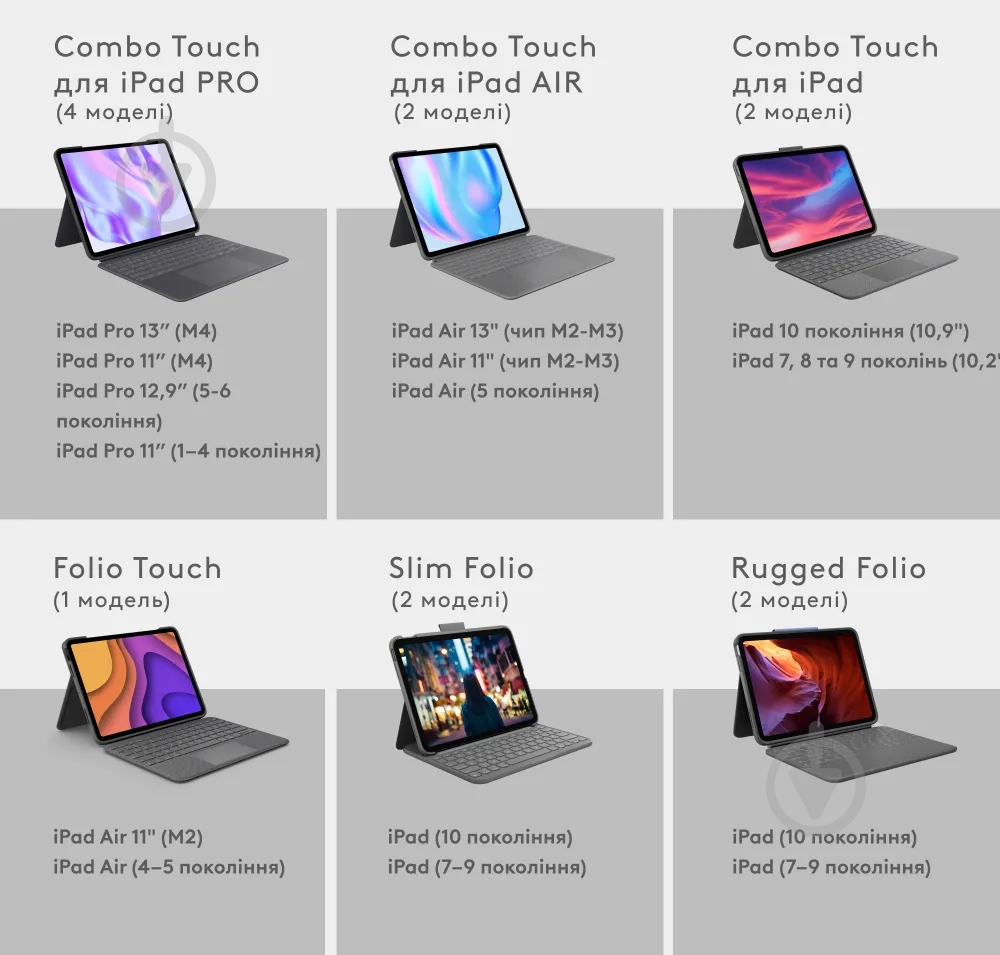 Чехол-клавиатура Logitech Combo Touch for iPad Pro 13-inch M4 graphite (L920-012833) - фото 6 Чехол-клавиатура Logitech Combo Touch for iPad Pro 13-inch M4 graphite (L920-012833) - фото 6