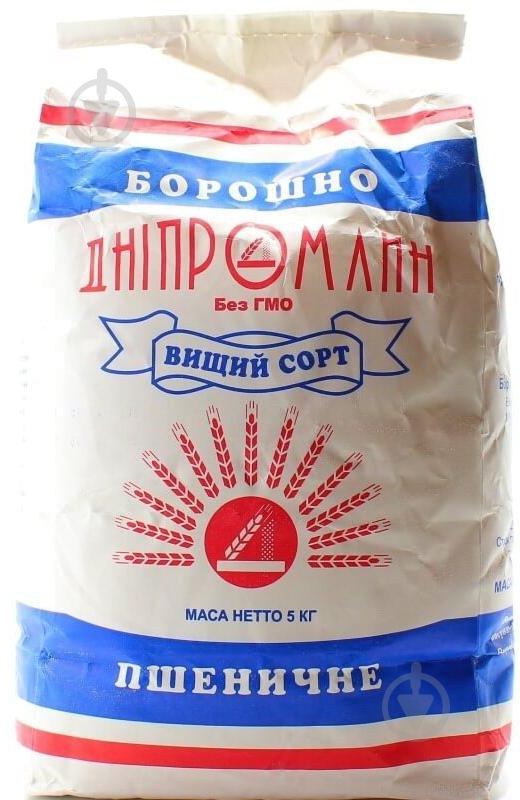 Мука Дніпромлин пшеничная высшего сорта 5кг 4820162570021 - фото 1