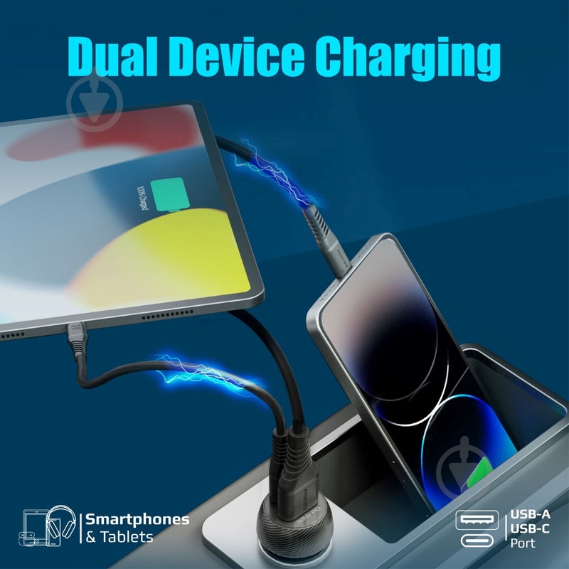 Автомобільний зарядний пристрій Promate 33W USB-C PD QC3 чорний (drivegear-pd33) - фото 6