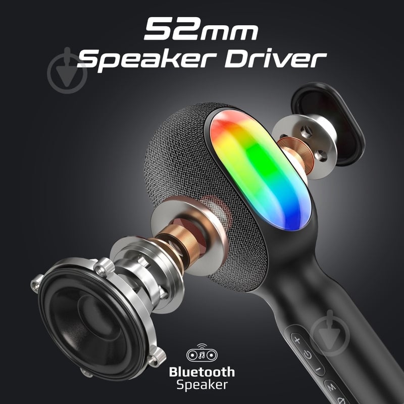 Микрофон Promate беспроводной со встроенным динамиком и функцией караоке (vocalmic.black) - фото 16