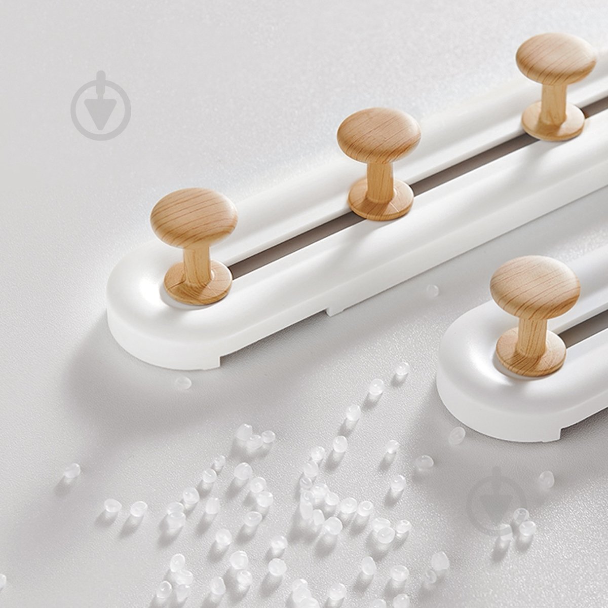 Вешалка с крючками MVM HP-01/3 White/Wood - фото 6