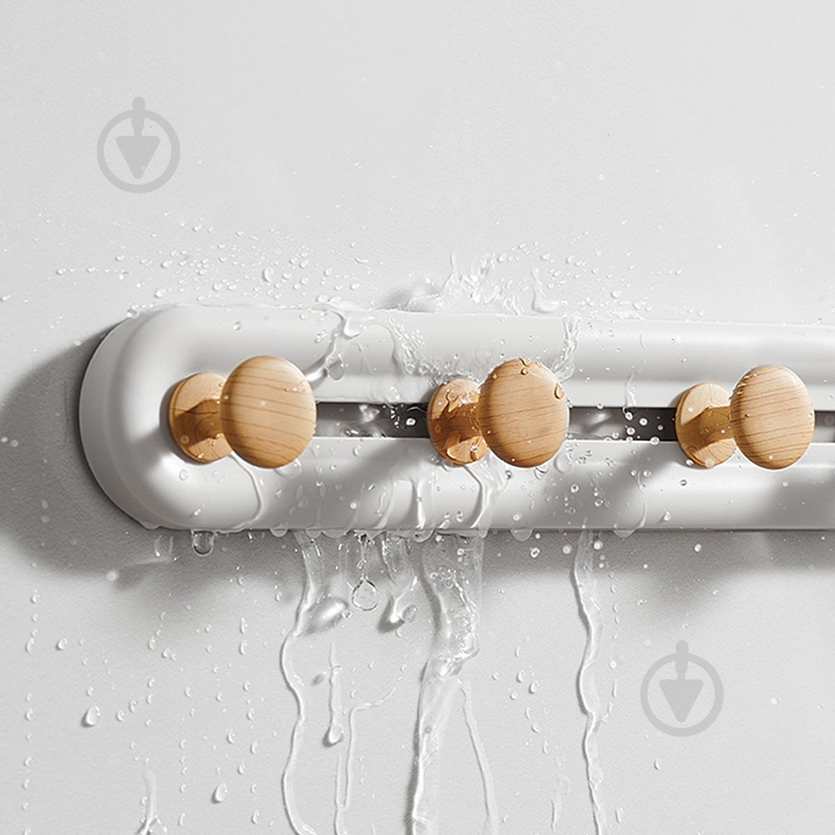 Вешалка с крючками MVM HP-01/3 White/Wood - фото 7