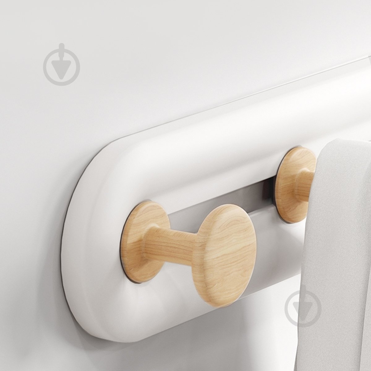 Вешалка с крючками MVM HP-01/3 White/Wood - фото 5