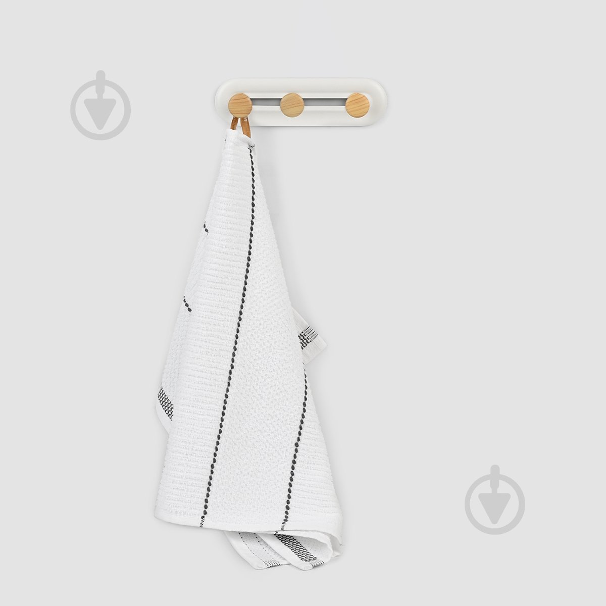 Вешалка с крючками MVM HP-01/3 White/Wood - фото 3