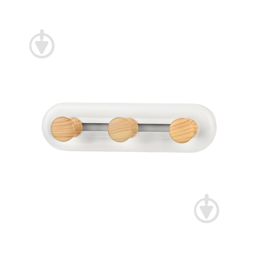 Вешалка с крючками MVM HP-01/3 White/Wood - фото 1