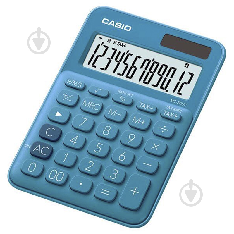 Калькулятор 12 розрядів синій (MS-20UC-BU-W-EC) Casio - фото 1