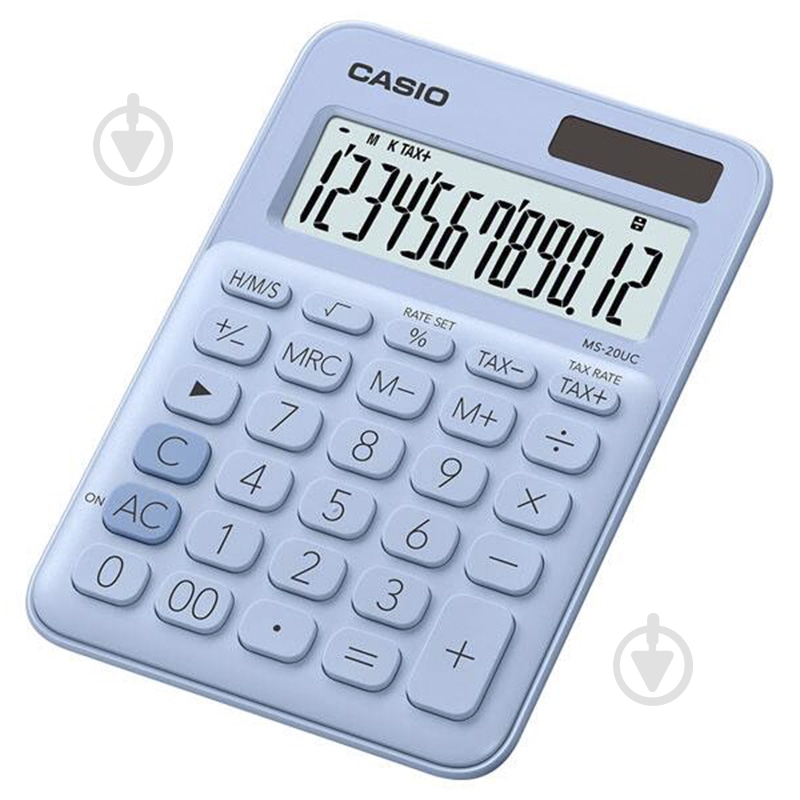 Калькулятор 12 розрядів блакитний (MS-20UC-LB-W-EC) Casio - фото 1