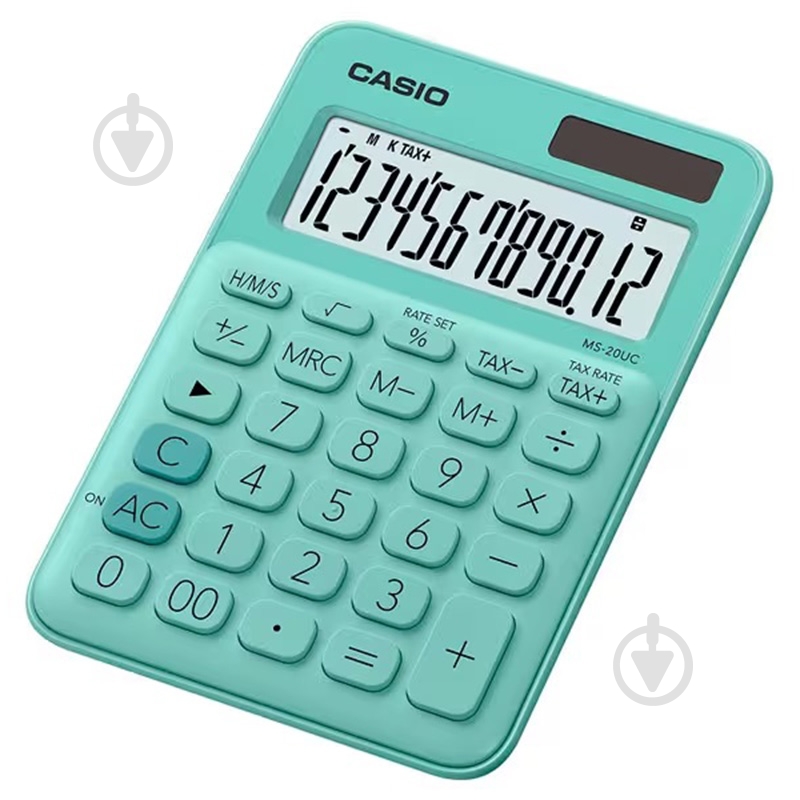 Калькулятор 12 розрядів зелений (MS-20UC-GN-W-EC) Casio - фото 1 Калькулятор 12 розрядів зелений (MS-20UC-GN-W-EC) Casio - фото 1