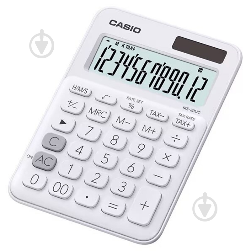 Калькулятор 12 разрядов белый (MS-20UC-WE-W-EC) Casio - фото 1
