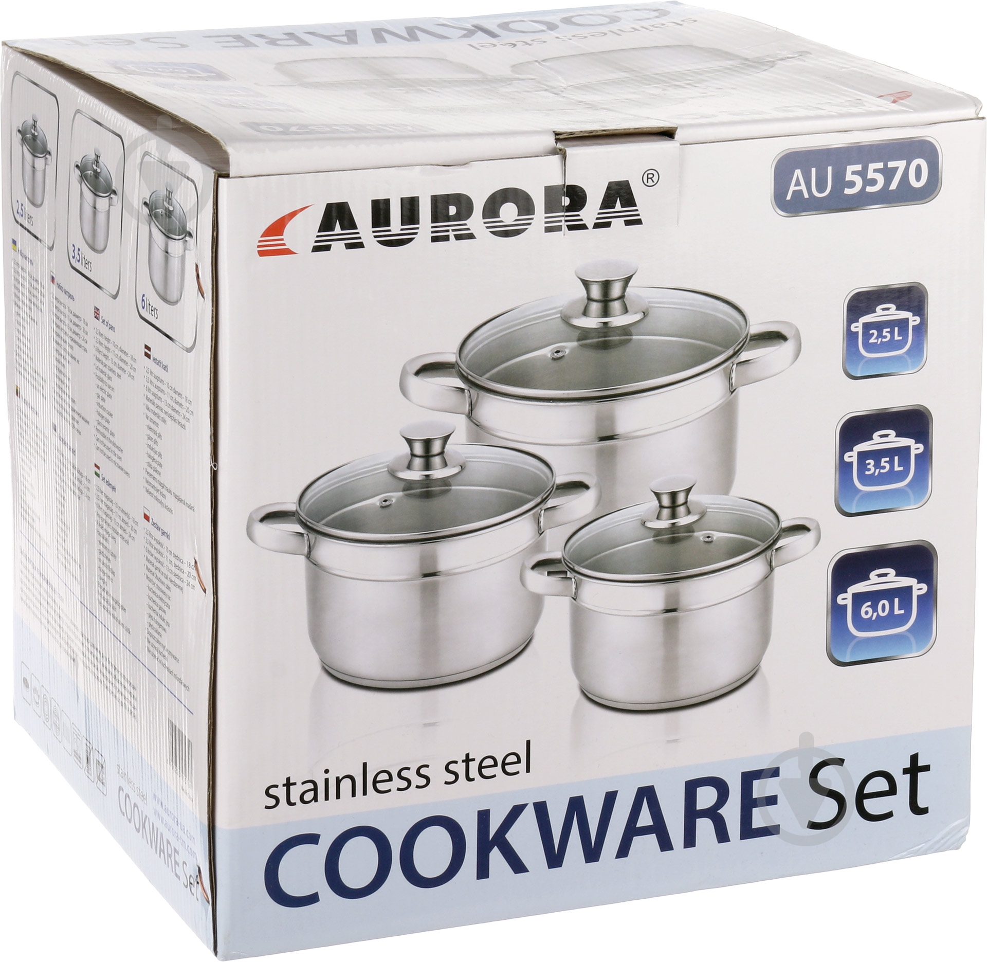 Набор кастрюль Aurora 6 предметов AU 5570 - фото 5