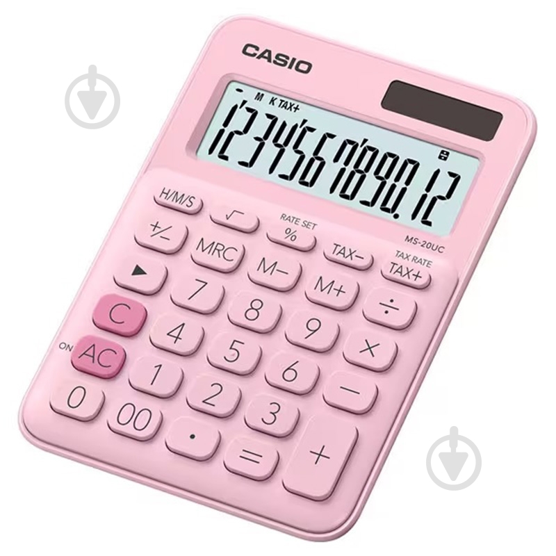 Калькулятор 12 розрядів рожевий (MS-20UC-PK-W-UC) Casio - фото 1