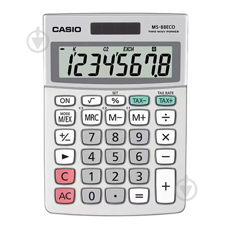Калькулятор 8 розрядів сірий (MS-88ECO-W-EP) Casio - фото 1