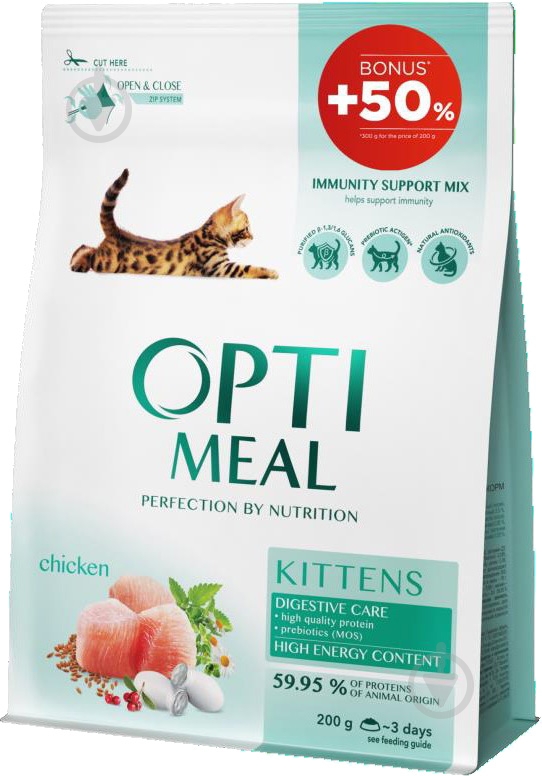Корм Optimeal курка 200 г+100 г 300 г - фото 1