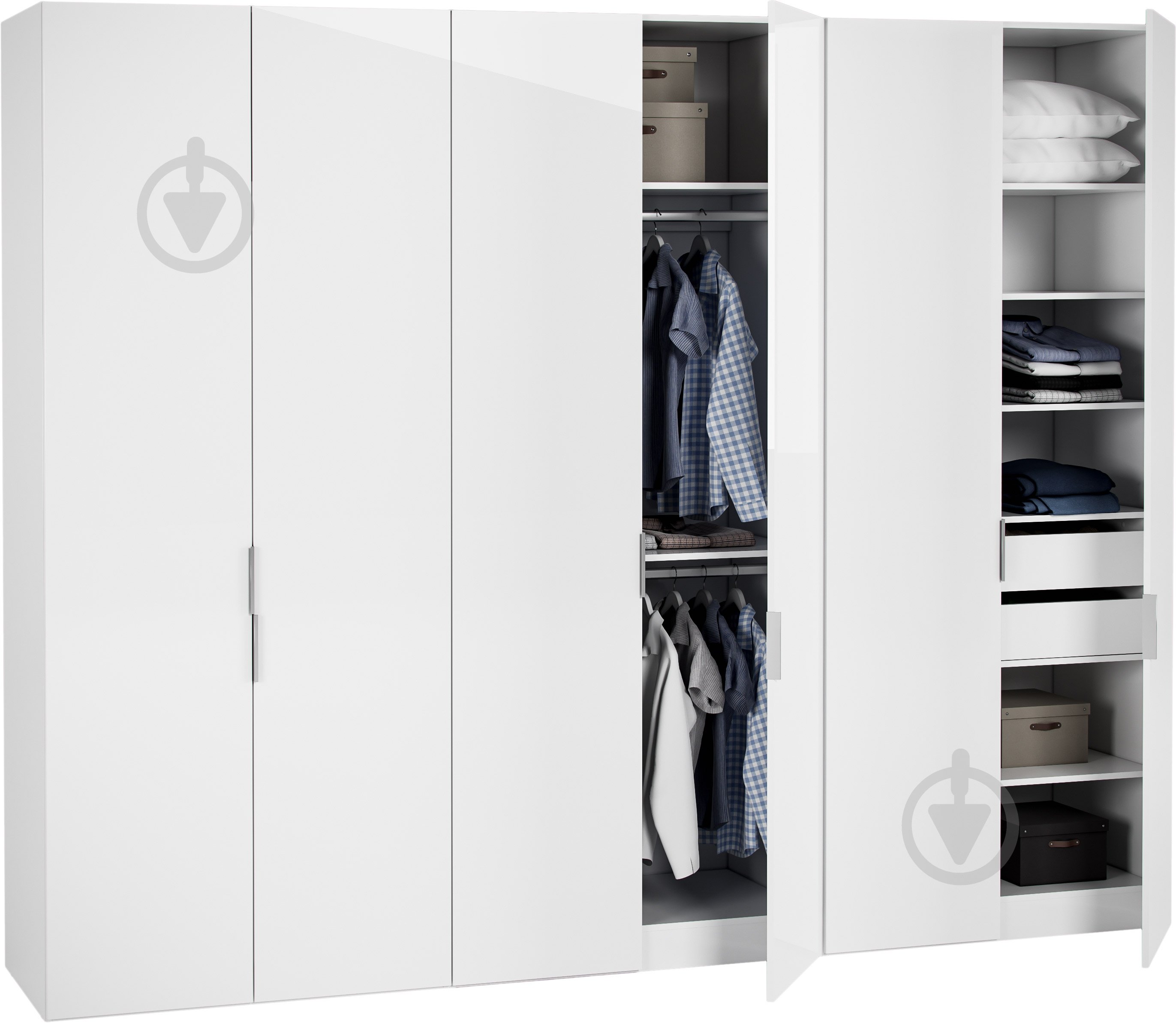 Шкаф для одежды Грейд Стефани-2 белый глянец - фото 2