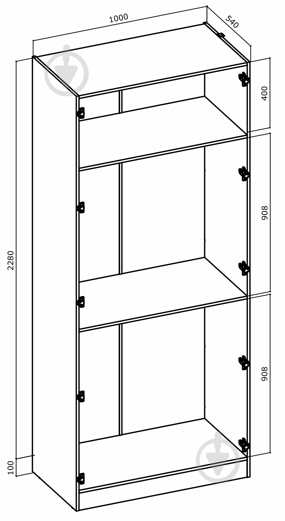 Шкаф для одежды Грейд Стефани-2 белый глянец - фото 4