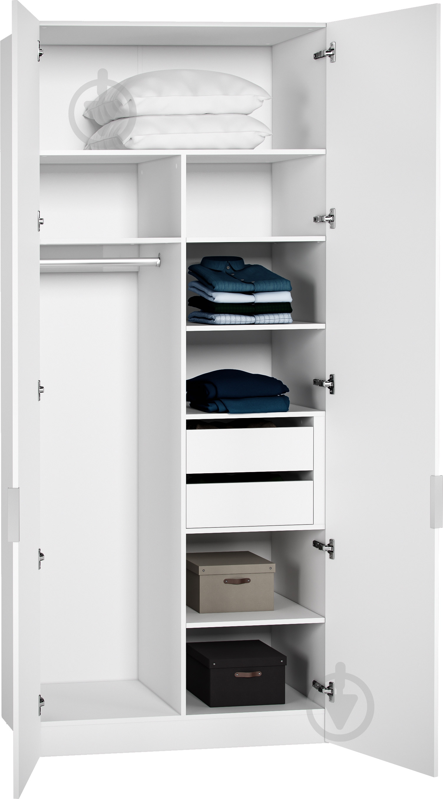 Шкаф для одежды Грейд Стефани-1 белый глянец - фото 1