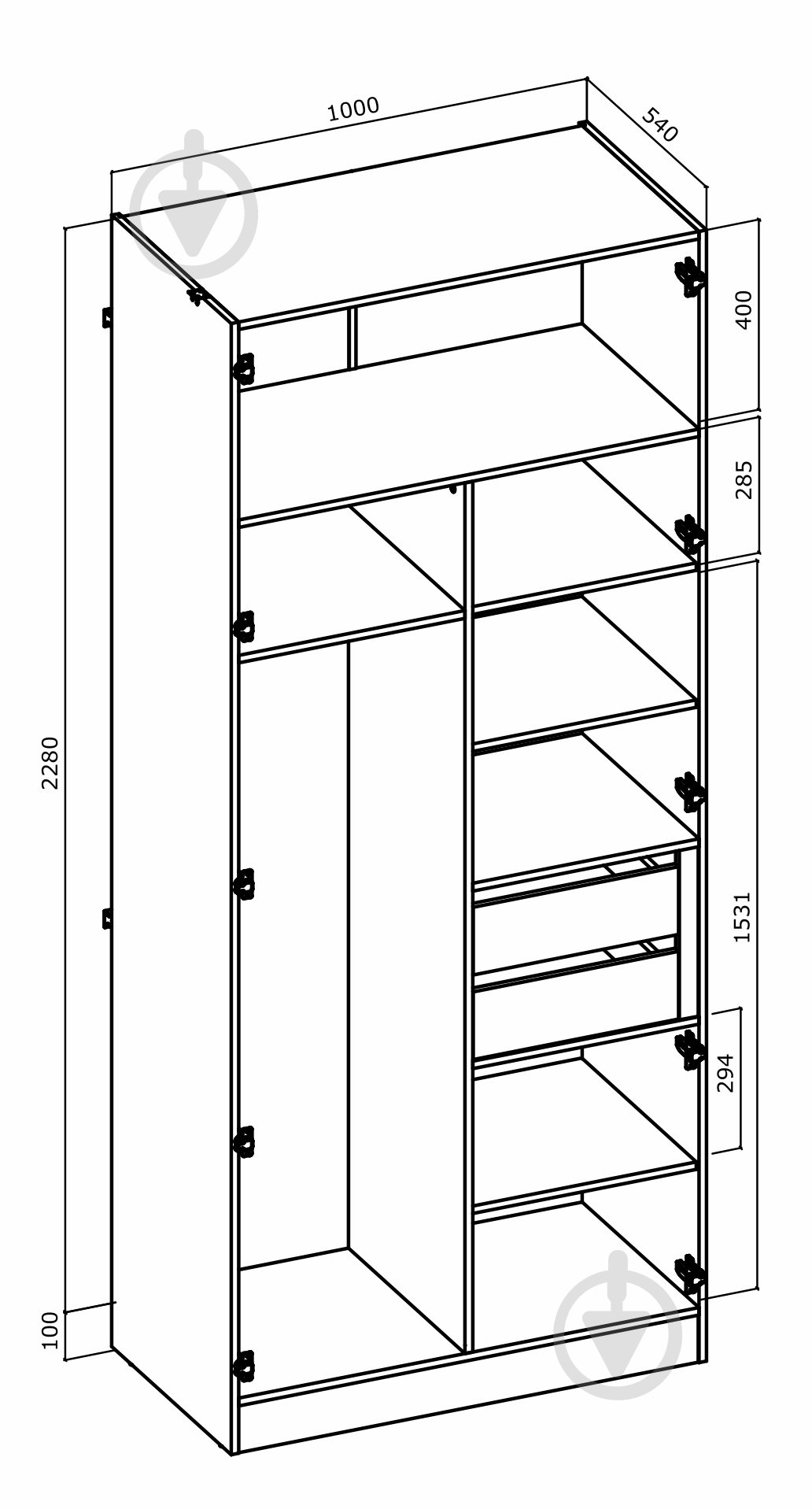 Шкаф для одежды Грейд Стефани-1 белый глянец - фото 4