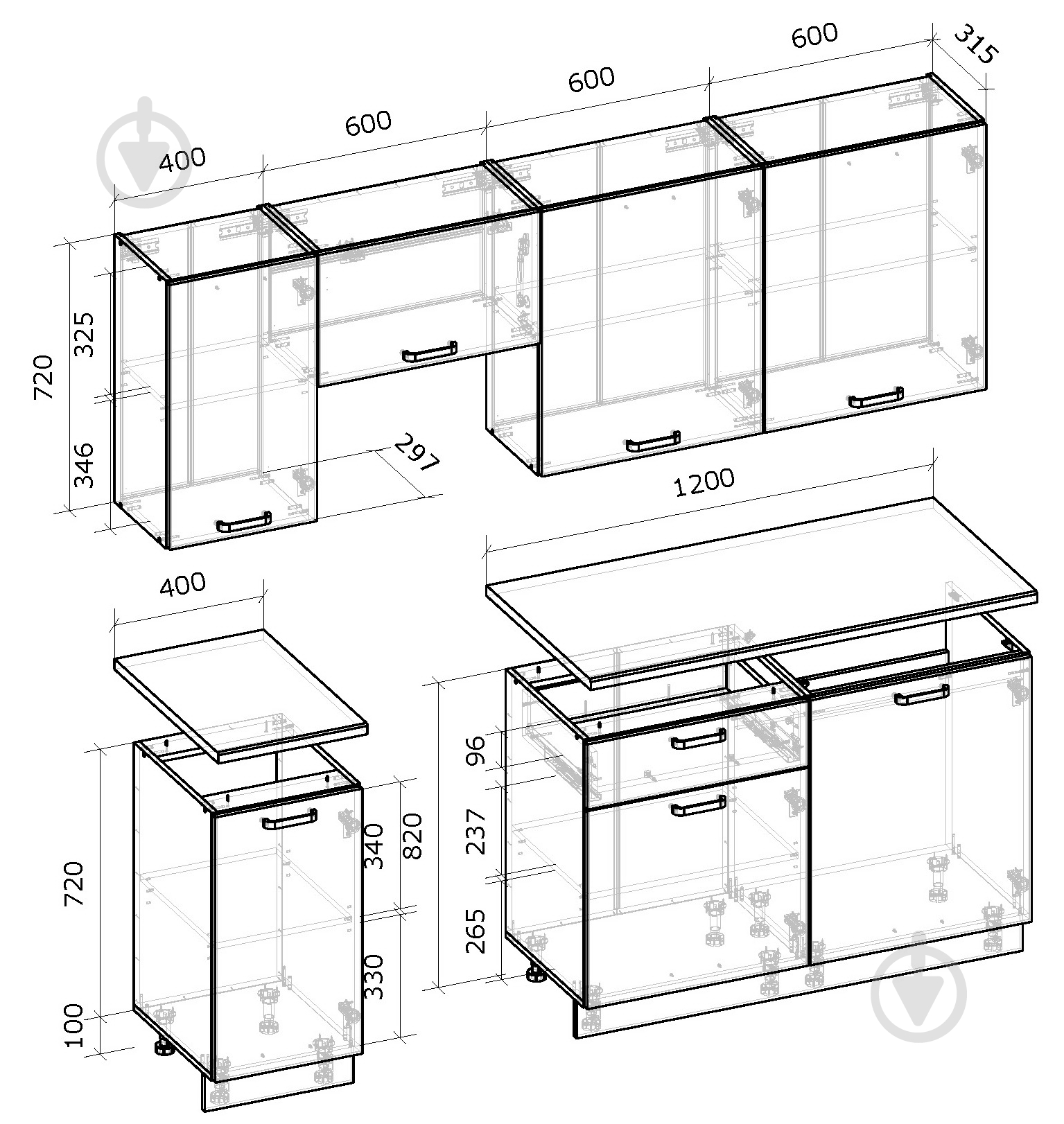 Кухня Мокачино Грейд МДФ 2,2 м - фото 3