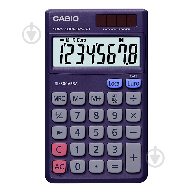 Калькулятор кишеньковий 8 розрядів темно-синій (SL-300VERA-WA-EP) Casio - фото 1