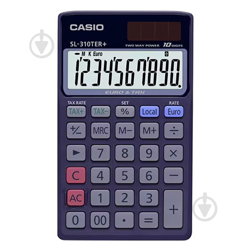 Калькулятор кишеньковий 10 розрядів темно-синій (SL-310TER+-WA-EP) Casio - фото 1