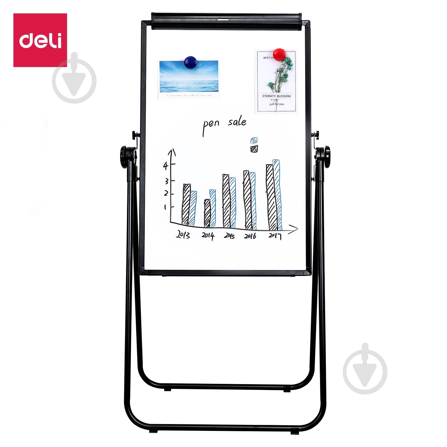 Магнитно-маркерный флипчарт Deli 60х90 см (7891B) - фото 2