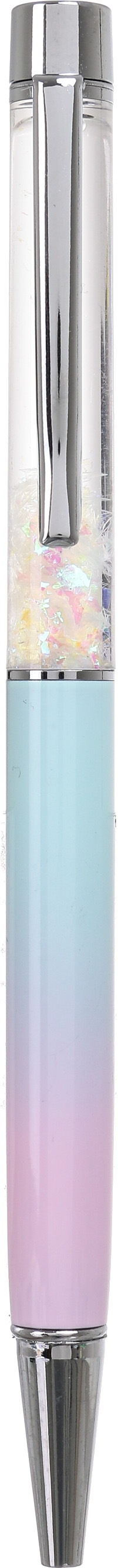 Ручка шариковая Синий глиттер SK209788 - фото 2