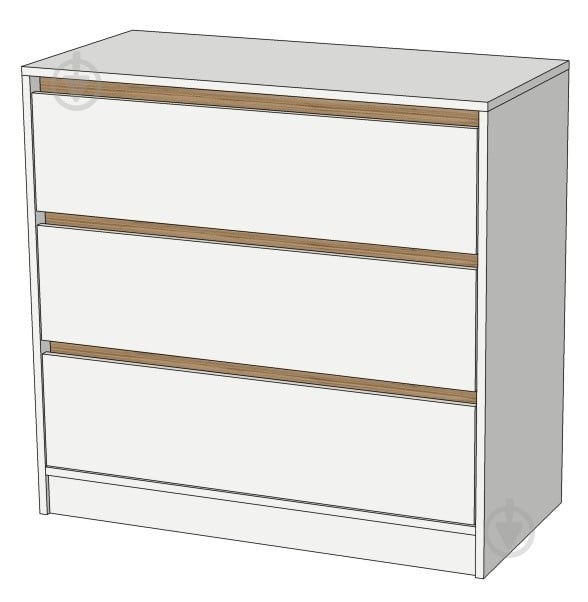 Комод Lion Бергамо 1 3ш 900x860x430 мм дуб аппалачи/нимфея альба - фото 2