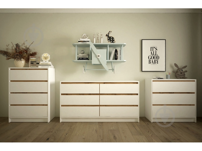 Комод Lion Бергамо 1 3ш 900x860x430 мм дуб аппалачи/нимфея альба - фото 4