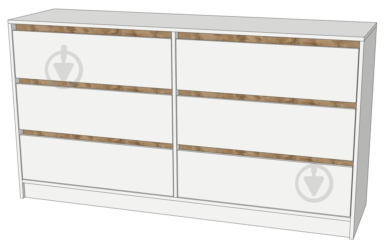 Комод Lion Бергамо 3 6ш 1600x860x430 мм нимфея альба/нимфея альба - фото 2 Комод Lion Бергамо 3 6ш 1600x860x430 мм нимфея альба/нимфея альба - фото 2