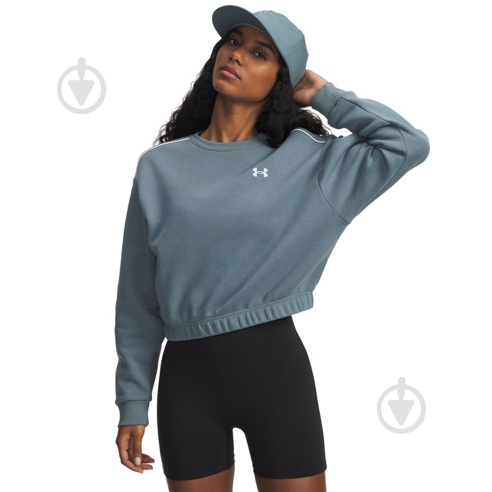 Свитшот Under Armour Rival Fleece Piped Crew 6007035-587 р.M зеленый - фото 1