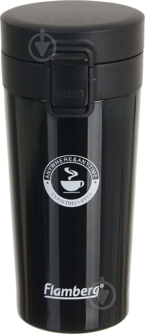 Термочашка Flamberg Enjoy coffee 350 мл чорна - фото 2 Термочашка Flamberg Enjoy coffee 350 мл чорна - фото 2