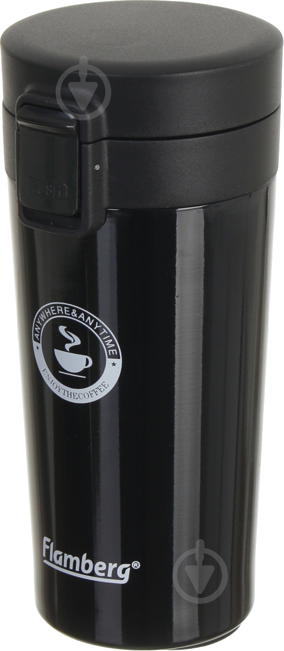 Термочашка Flamberg Enjoy coffee 350 мл чорна - фото 1 Термочашка Flamberg Enjoy coffee 350 мл чорна - фото 1