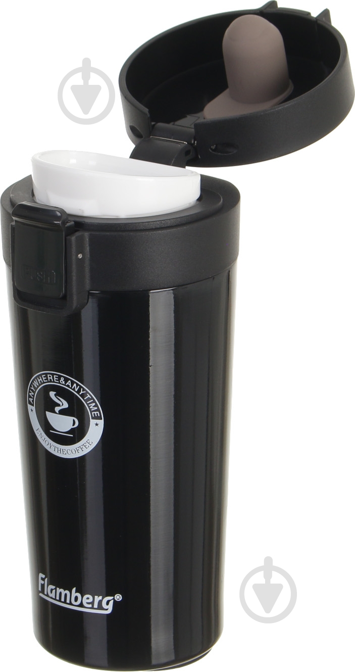 Термочашка Flamberg Enjoy coffee 350 мл чорна - фото 3 Термочашка Flamberg Enjoy coffee 350 мл чорна - фото 3