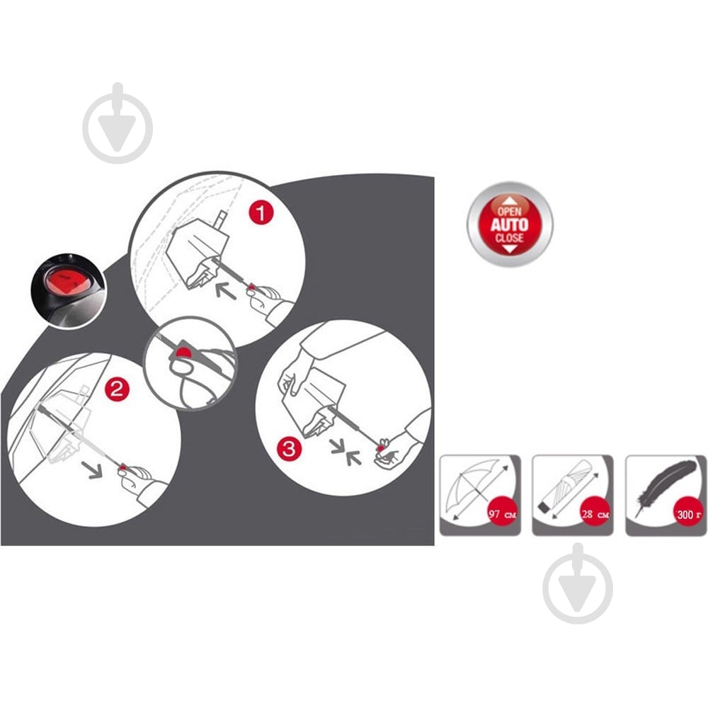 Зонт Knirps Kn95 8205 1503 C.205 Medium Duomatic red - фото 2