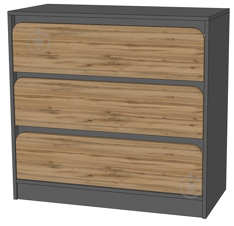 Комод Lion Арт-1 900x800x430 мм антрацит/дуб аппалачи - фото 3