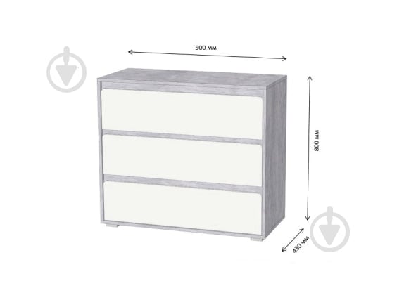 Комод Lion Арт-1 900x800x430 мм антрацит/дуб аппалачи - фото 4