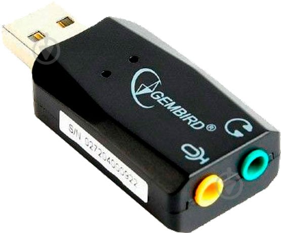 Адаптер Gembird USB 2.0 - mini-jack 3.5 мм черный (SC-USB2.0-01) - фото 1 Адаптер Gembird USB 2.0 - mini-jack 3.5 мм черный (SC-USB2.0-01) - фото 1