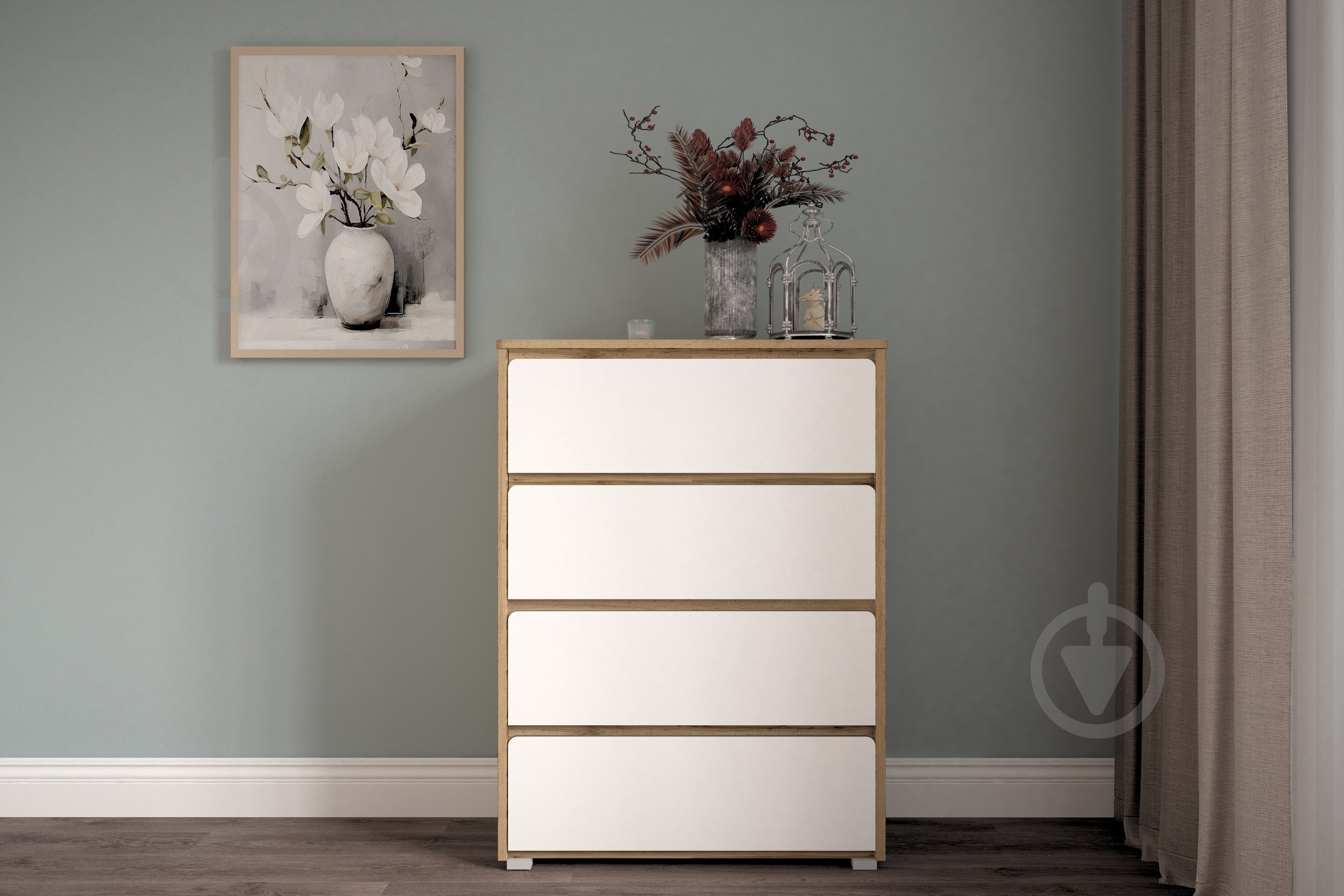 Комод Lion Арт-2 800x1050x430 мм дуб аппалачи/нимфея альба - фото 2 Комод Lion Арт-2 800x1050x430 мм дуб аппалачи/нимфея альба - фото 2