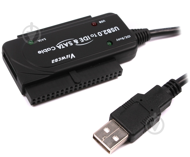 Адаптер Viewcon 1 м (VE158) USB2.0- IDE/SATA, с блоком питания - фото 1