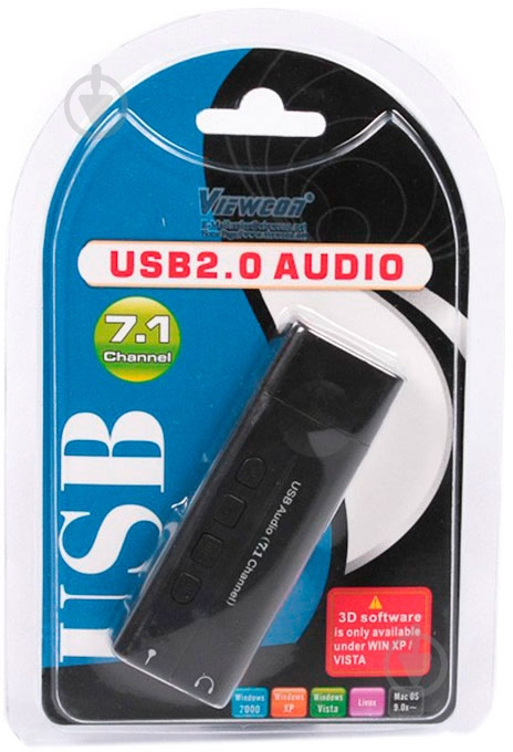 Адаптер Viewcon USB 2.0 - mini-jack 3.5 мм черный (VE533) - фото 2 Адаптер Viewcon USB 2.0 - mini-jack 3.5 мм черный (VE533) - фото 2