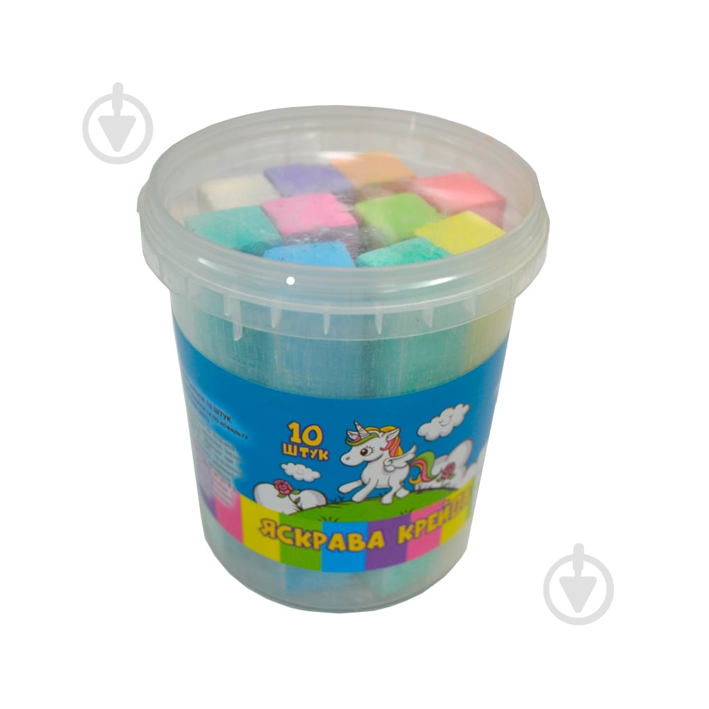 Крейда шкільна кольорова 19х19х100 мм - фото 1