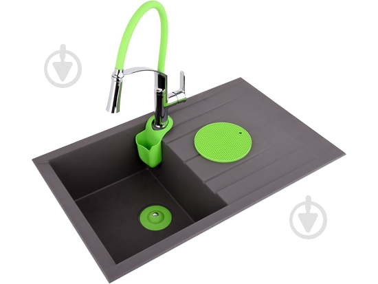 Смеситель для кухни Fala FLEXIBLE-2 с гибким изливом зеленый 75679 - фото 5 Смеситель для кухни Fala FLEXIBLE-2 с гибким изливом зеленый 75679 - фото 5