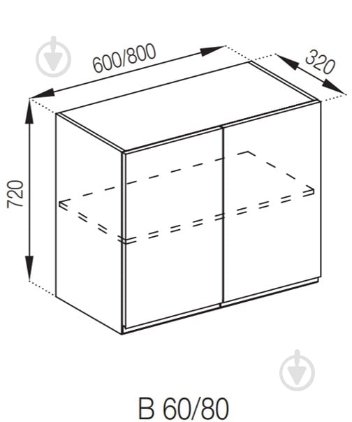 Шкаф Влада (В 60/60Ск) белый шелк/белый Світ Меблів - фото 5