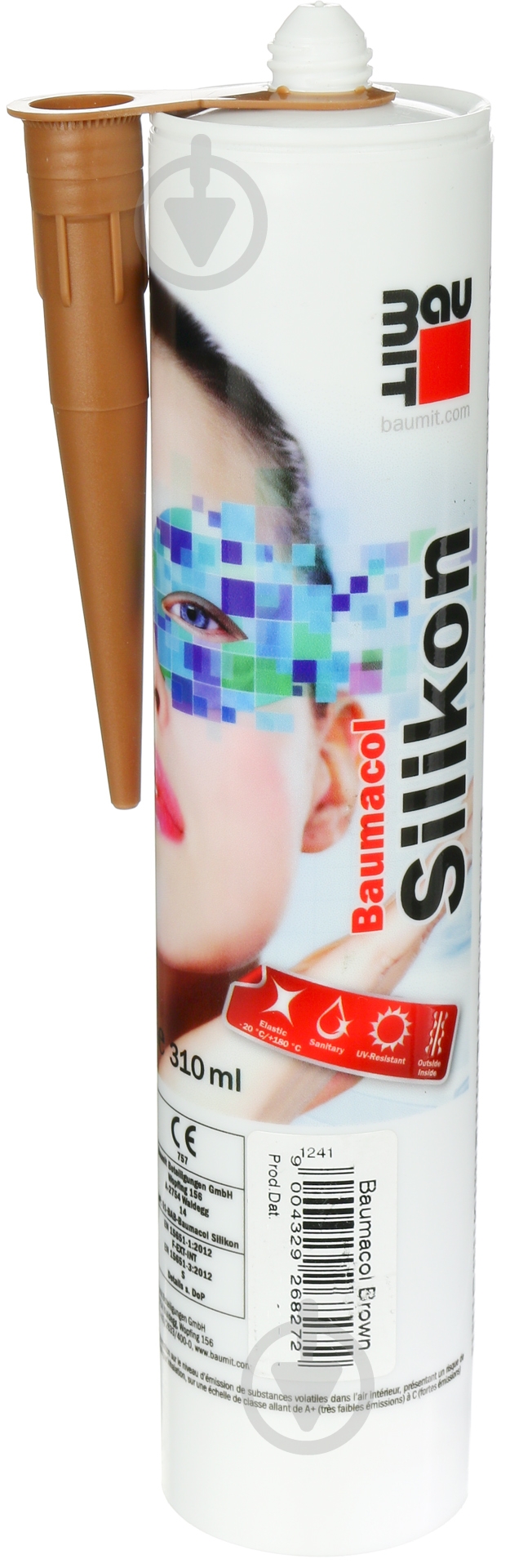 Герметик силиконовый Baumit Baumacol Silikon коричневый 310 мл - фото 1