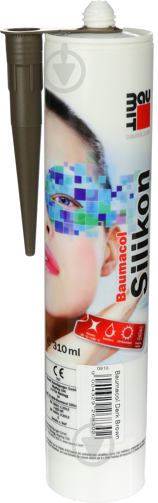 Герметик силиконовый Baumit Baumacol Silikon темно-коричневый 310 мл - фото 1