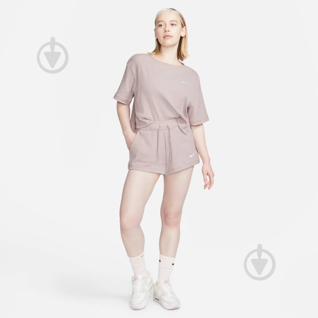 Шорты Nike W NSW RIB JRSY HR SHORT DV7862-272 р. L бежевый - фото 5