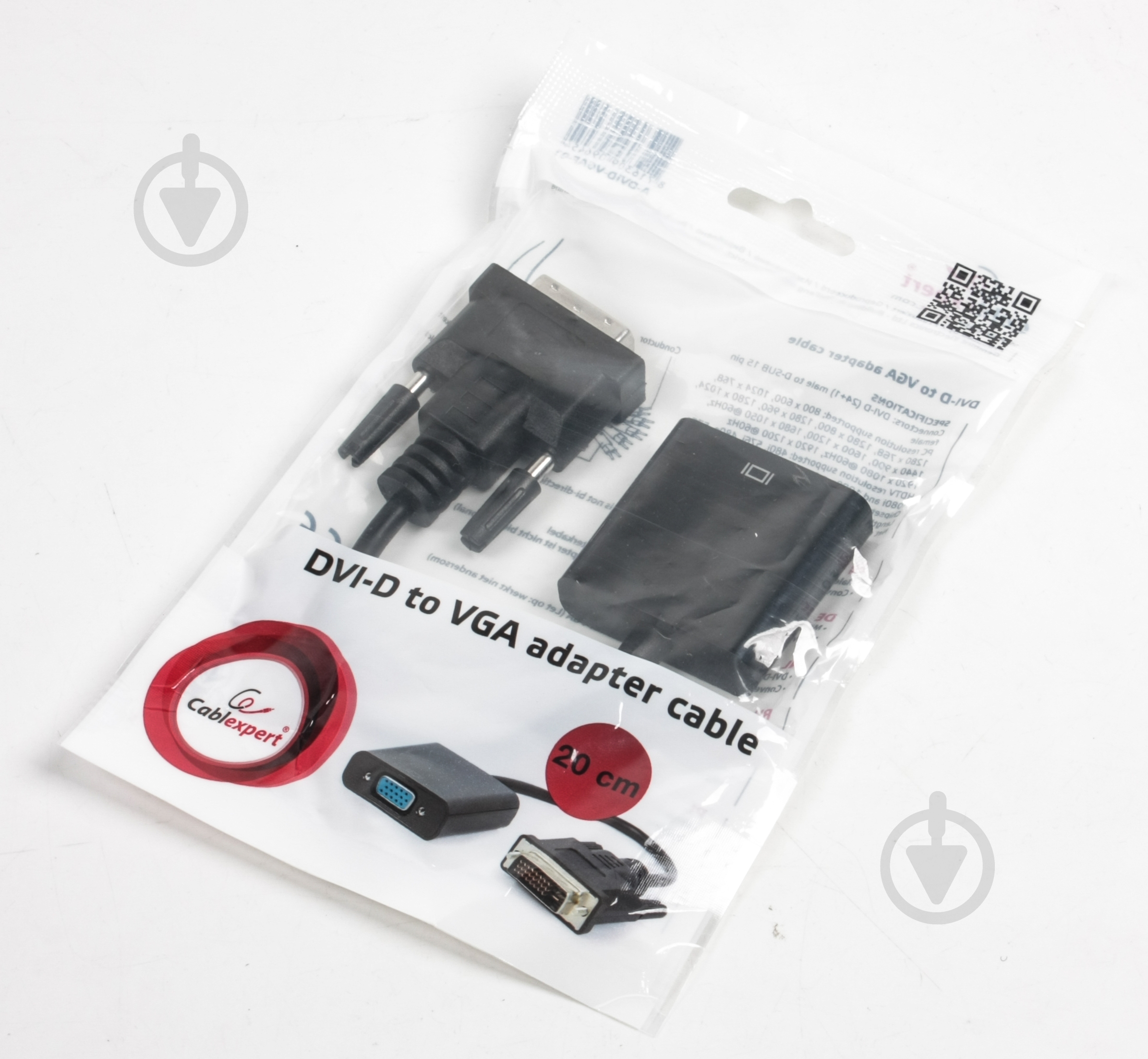 Адаптер Cablexpert 0,2 м чорний (A-DVID-VGAF-01) DVI-D - VGA - фото 2