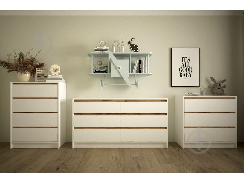 Комод Lion Бергамо 2 4ш 800x1110x430 мм нимфея альба/нимфея альба - фото 4